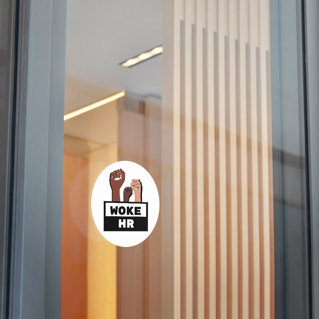 "Woke HR" Round Vinyl Stickers
