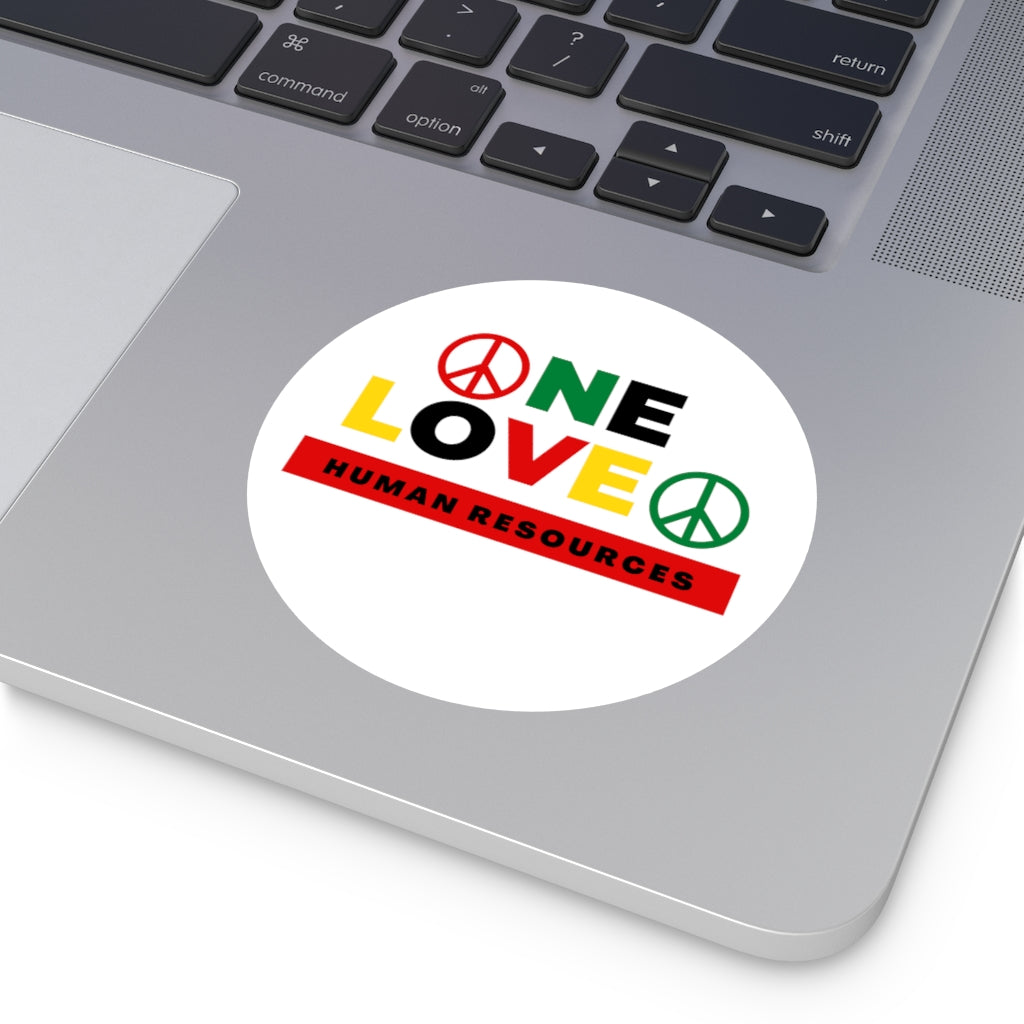 "One HR Love" Round Vinyl Stickers
