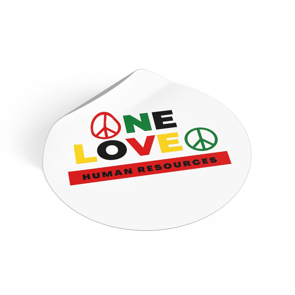 "One HR Love" Round Vinyl Stickers