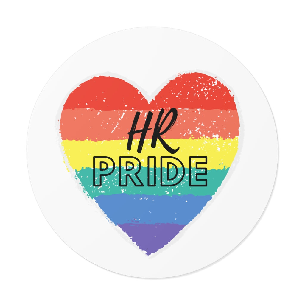 "HR Pride" Round Vinyl Stickers