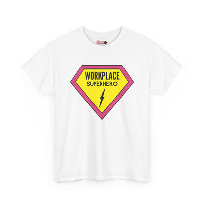 "Workplace Superhero Pink" Unisex Heavy Cotton Tee