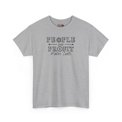 "People Over Profit" Unisex Heavy Cotton Tee