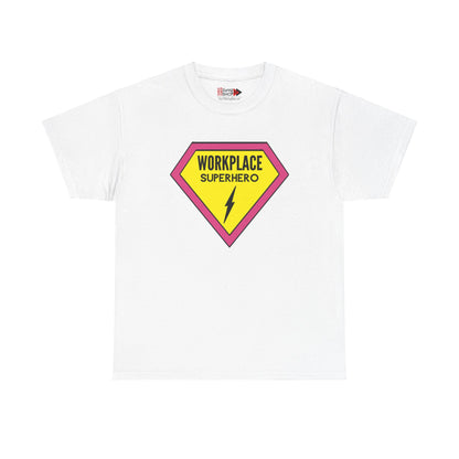 "Workplace Superhero Pink" Unisex Heavy Cotton Tee