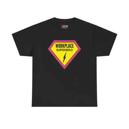 "Workplace Superhero Pink" Unisex Heavy Cotton Tee