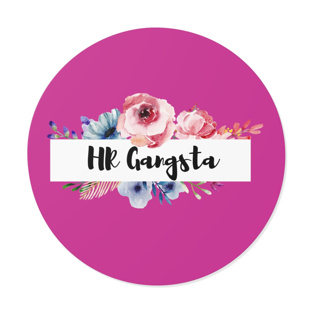 "HR Gangsta Floral" Round Vinyl Stickers