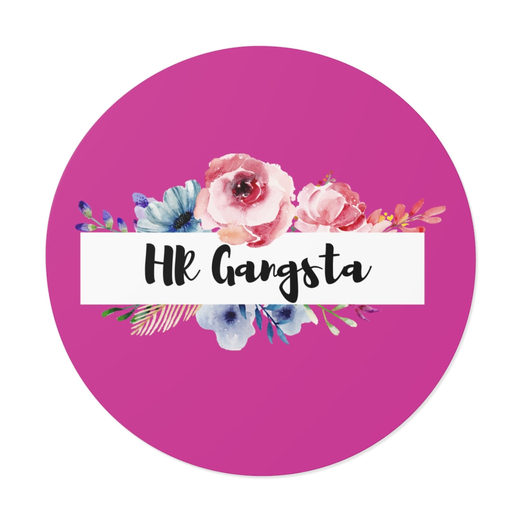 "HR Gangsta Floral" Round Vinyl Stickers